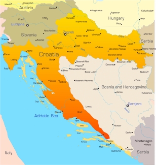 mapa chorvatska
